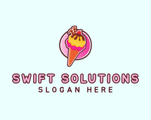 Frozen Yogurt Ice Cream  logo design