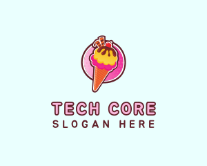 Frozen Yogurt Ice Cream  logo design