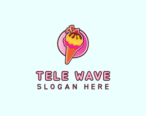 Frozen Yogurt Ice Cream  logo design