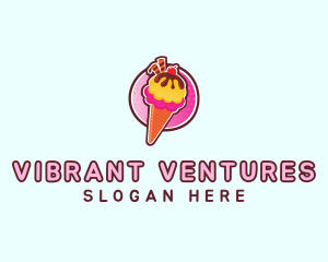 Frozen Yogurt Ice Cream  logo design