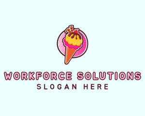 Frozen Yogurt Ice Cream  logo design