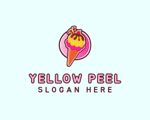 Frozen Yogurt Ice Cream  logo design