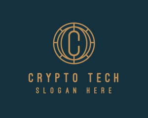 Cryptocurrency Digital Letter C logo design