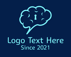 Cloud Chat Bubble Keyhole logo