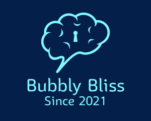 Cloud Chat Bubble Keyhole logo design