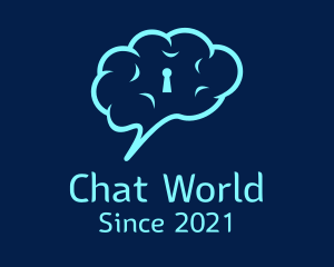 Cloud Chat Bubble Keyhole logo design