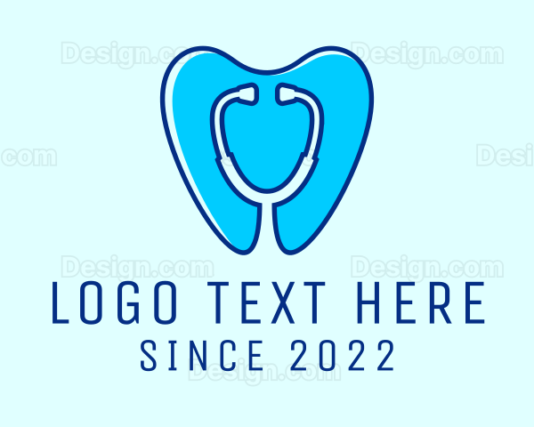 Dental Tooth Stethoscope Logo