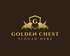 Luxury Lion Shield logo design