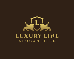 Luxury Lion Shield logo design