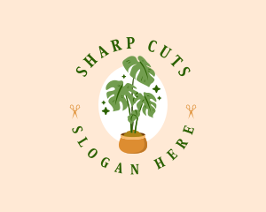 Potted Houseplant Gardening logo design