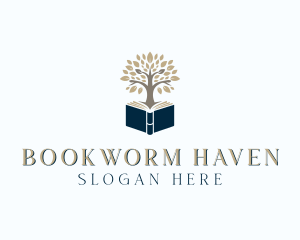 Bookstore Tree Book logo design