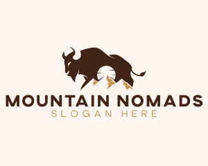 Buffalo Bison Mountain logo design