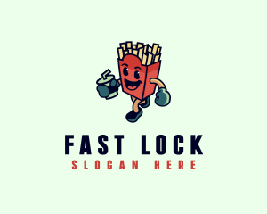 French Fries Fast Food  logo design