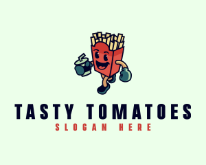 French Fries Fast Food  logo design