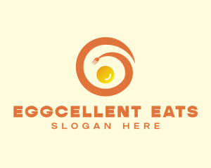 Fork Egg Swirl logo design