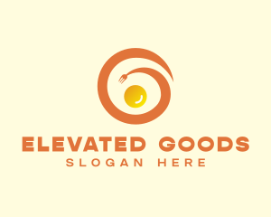 Fork Egg Swirl logo design