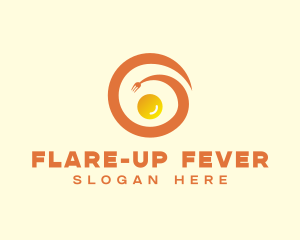 Fork Egg Swirl logo design