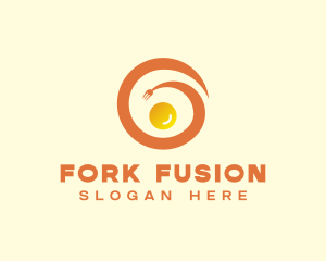 Fork Egg Swirl logo design