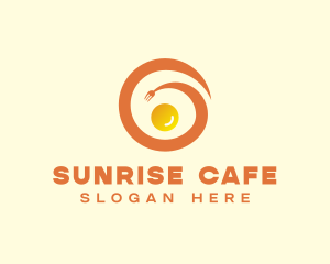 Fork Egg Swirl logo design