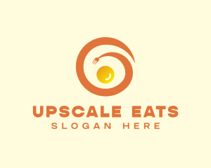 Fork Egg Swirl logo design