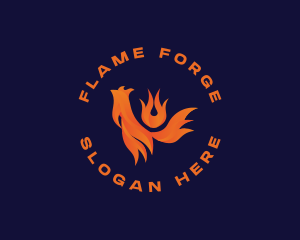 Roasted Chicken Fire logo design