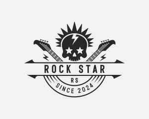 Skull Spike Rock Band logo design