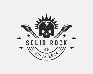 Skull Spike Rock Band logo design