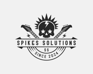 Skull Spike Rock Band logo design