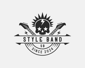 Skull Spike Rock Band logo design