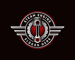 Piston Wings Engine logo design