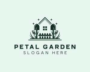 Backyard Landscaping Shovel logo design