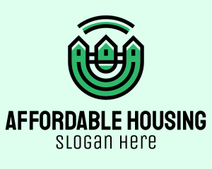 Green Neighborhood Houses  logo design