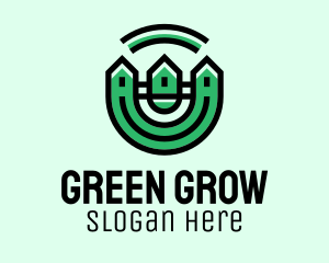 Green Neighborhood Houses  logo design