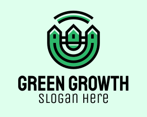 Green Neighborhood Houses  logo design