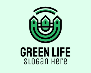 Green Neighborhood Houses  logo design