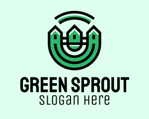 Green Neighborhood Houses  logo design