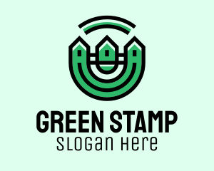 Green Neighborhood Houses  logo design