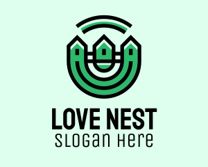 Green Neighborhood Houses  logo design