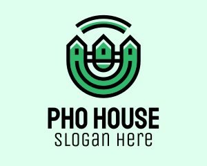 Green Neighborhood Houses  logo design