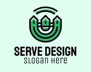 Green Neighborhood Houses  logo design