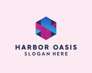 3D Cube Hexagon  logo design