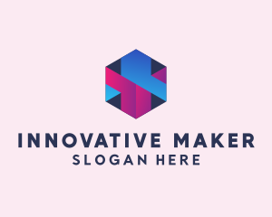 3D Cube Hexagon  logo design