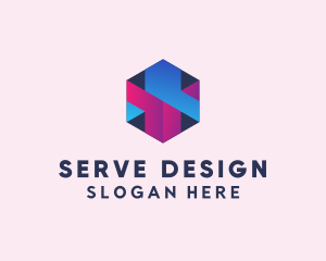 3D Cube Hexagon  logo design