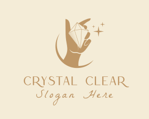 Crescent Hand Diamond logo design