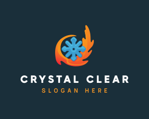 Hot Flame Snowflake logo design