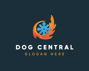 Hot Flame Snowflake logo design