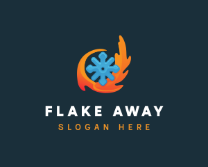 Hot Flame Snowflake logo design