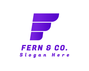 Modern Wing Letter F logo design