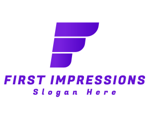 Modern Wing Letter F logo design