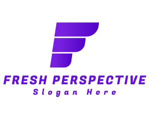 Modern Wing Letter F logo